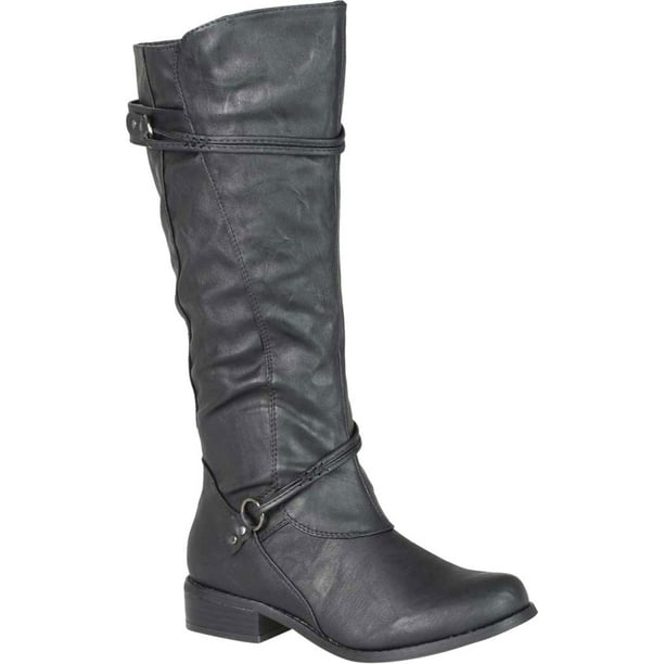 Journee Collection Womens Walla Leather Closed Toe Knee High Fashion Boots